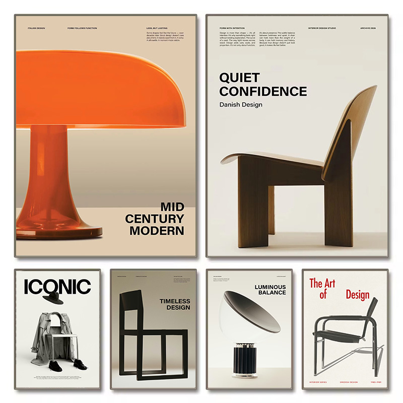 Home Office Furniture - Minimalist Bauhaus Iconic Mid-Century Chairs Exhibition