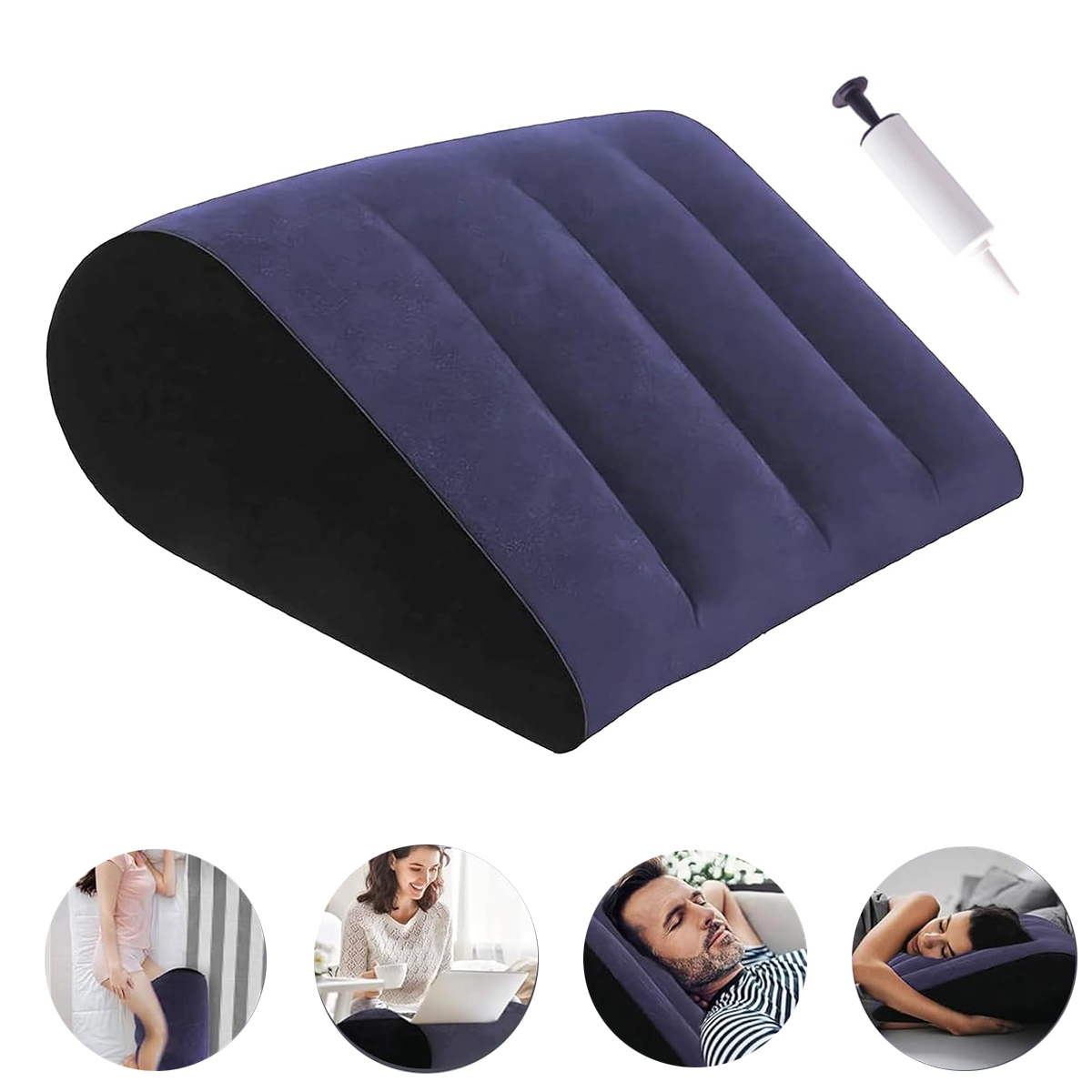 Home Office Furniture - Inflatable Wedge Pillow Purple Ergonomic Back