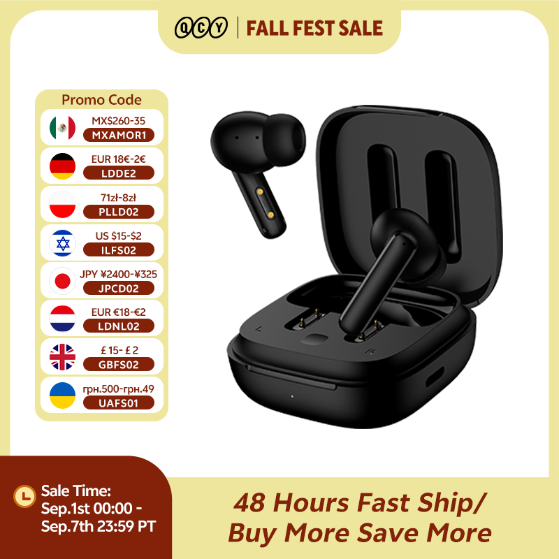 Home Office Headset - QCY T13 ANC Wireless Earphones Bluetooth