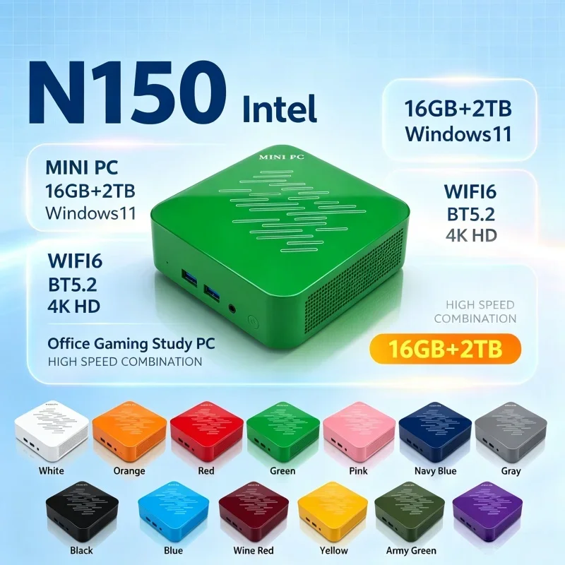 Home Office Windows 11 - Multicolor Mini Pc Host Intel N150