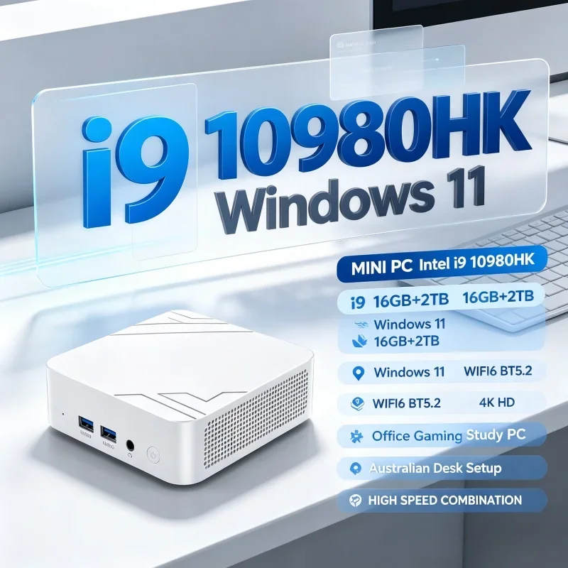 Home Office Windows 11 - All‑in‑one Multicolor Mini PC Intel I9‑10980HK