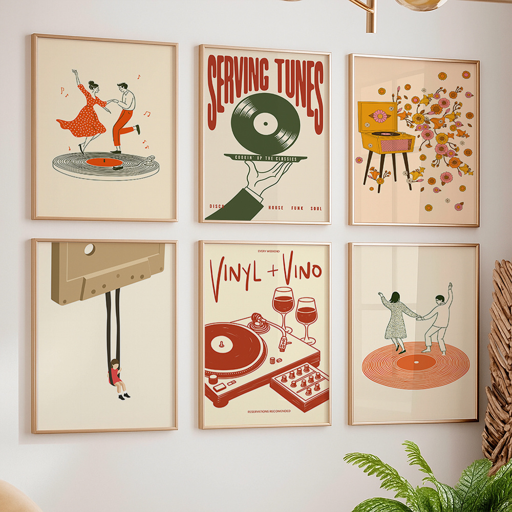 1pc Vintage Music Canvas Poste - Home Office Furniture review and price