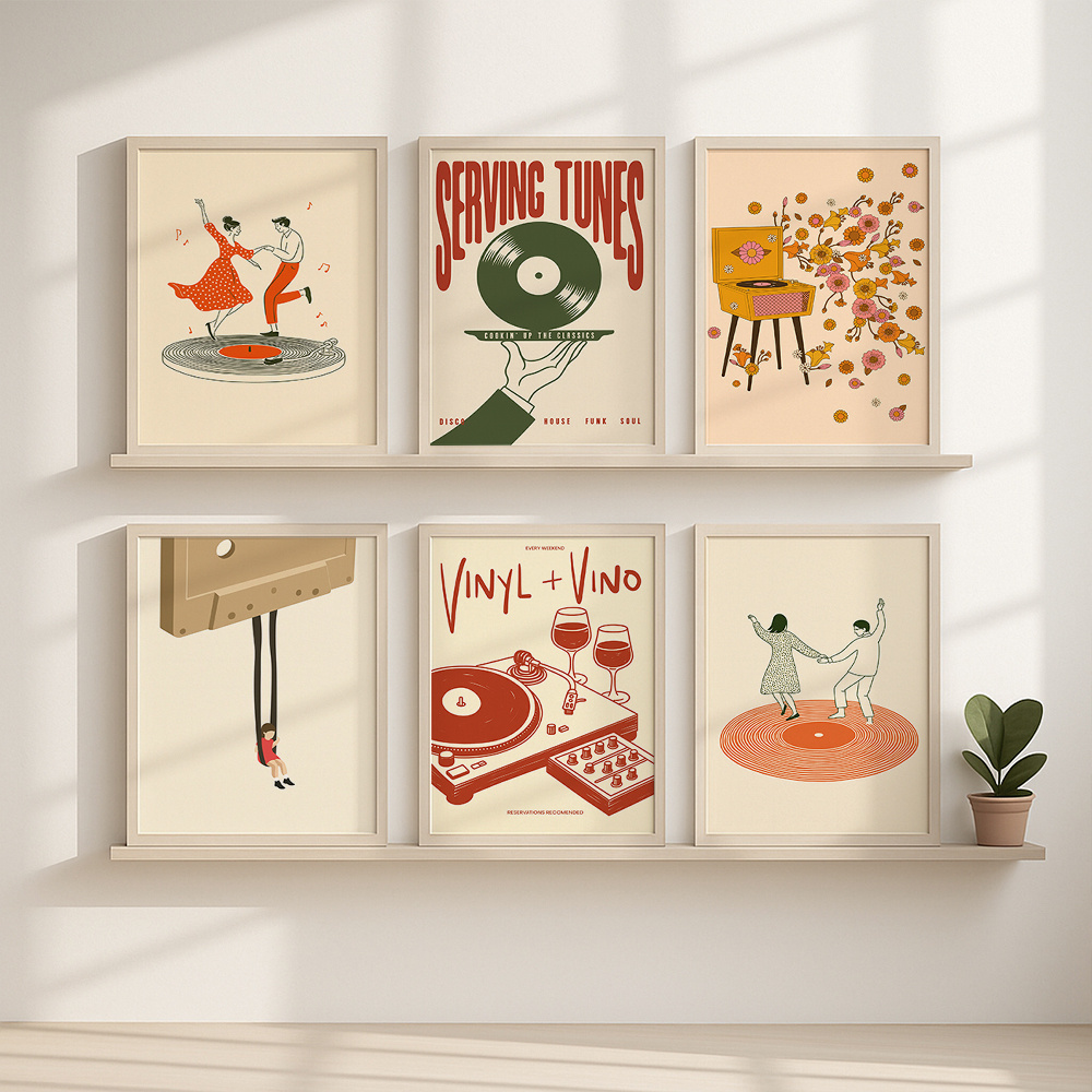 1pc Vintage Music Canvas Poste - Home Office Furniture review and price