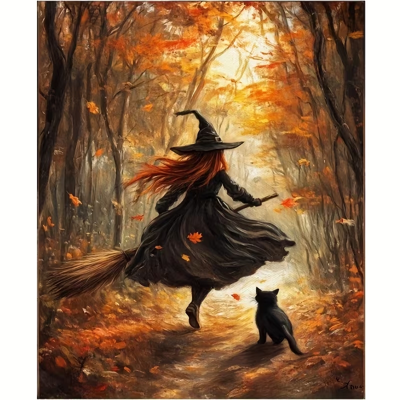 Retro Alloween Autumn Witch On - Home Office Photos review and price