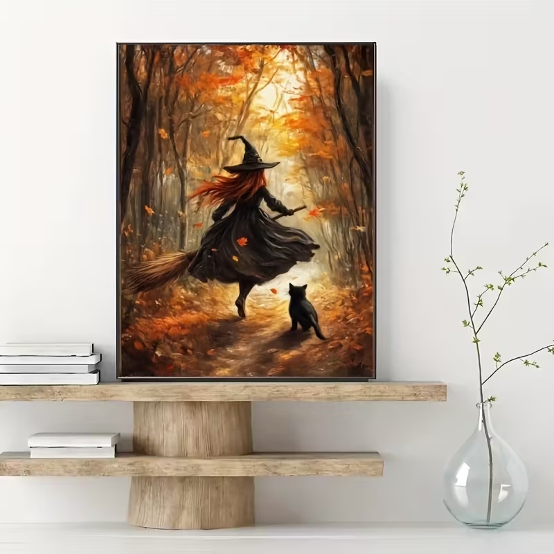 Retro Alloween Autumn Witch On - Home Office Photos review and price