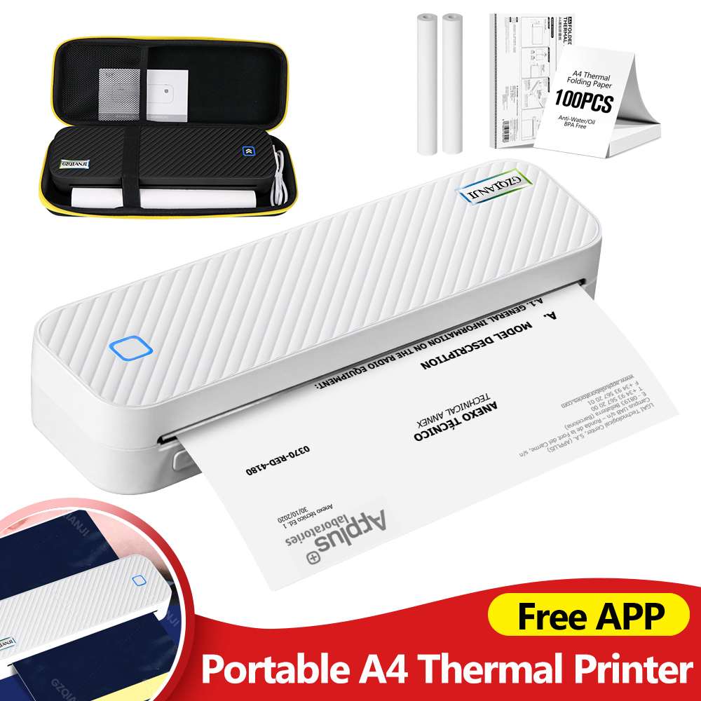 Portable A4 Thermal Printer Bl - Home Office Travel Document review and price