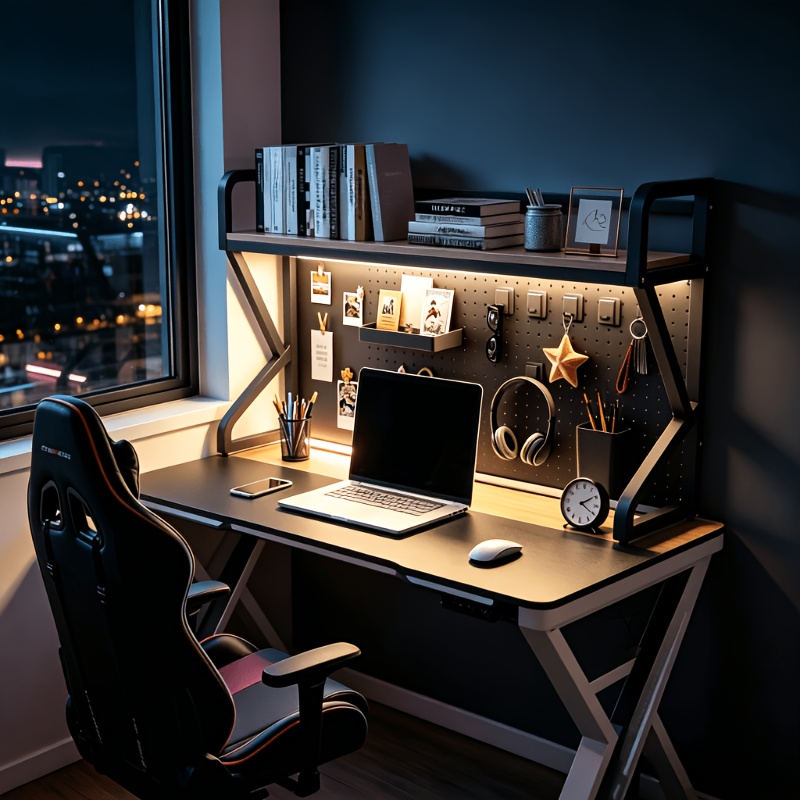 2-Tier Black Metal Pegboard De - Home Office Headset review and price