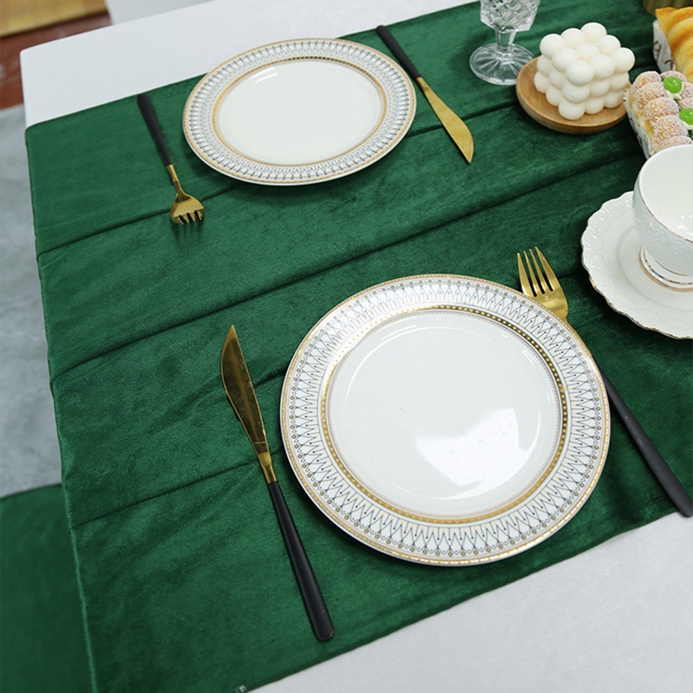 Green Velvet Table Runner Soft - Home Office News review and price